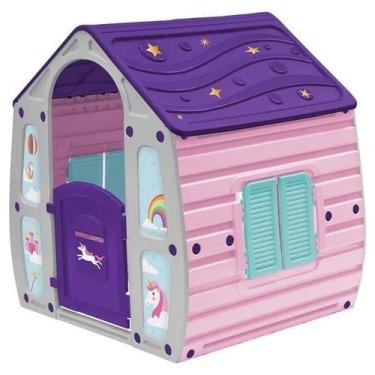 Imagem de Casinha De Brinquedo Unicórnio 2 Portas 2 Janelas Bel Brink - Belfix, 