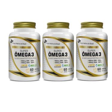 Imagem de Kit 3 Super Omega 3 Meg-3 3x60 cápsulas  Flora Nativa do Brasil, Sem s