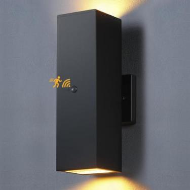 Imagem de Luz de parede externa, sensor de movimento SHIMR, preto fosco, LED
