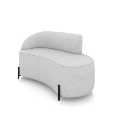 Imagem de Sofá 2 Lugares Orgânico 140cm Pé Ferro Preto Morgan Linho Cinza D03 - D'Rossi