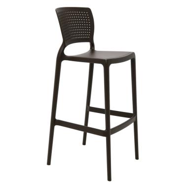Imagem de Banqueta Safira Alta Bar Marrom em Polipropileno e Fibra de Vidro Tramontina 92138109
