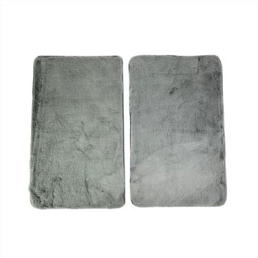 Imagem de Jogo de Tapetes Antiderrapante Saída Box 100% Poliéster Versátil Durável 50x80CM Cinza Claro