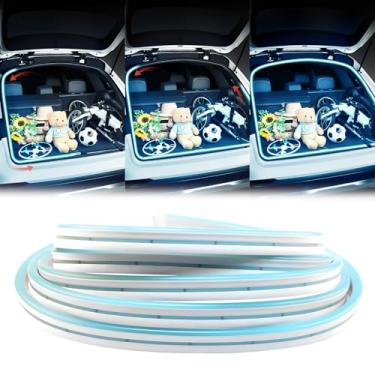 Imagem de KaiDengZhe Tiras de luz de porta-malas de carro de fluxo dinâmico atualizada, fita de LED de corte flexível para porta-malas Faixa de luz interior de LED universal para caminhão SUV automotivo (azul
