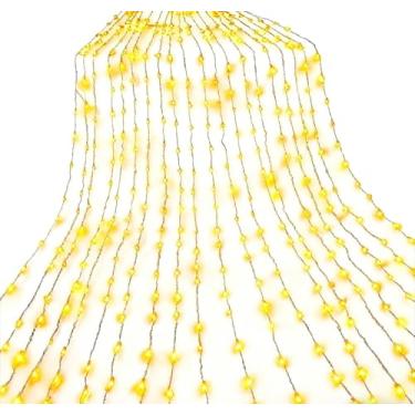 Imagem de Cordões de Luz Led Bivolt 8 Funções, Branco Quente e Pisca-Pisca(CASCATA 400 LEDS(220 VOLTS))