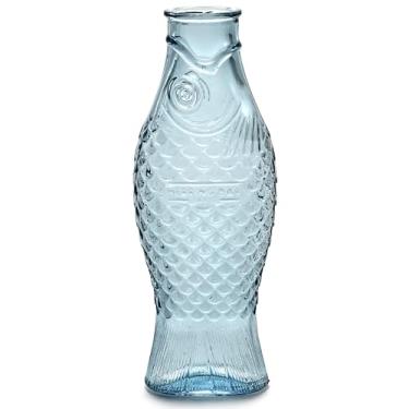 Imagem de Serax Jarra de Água de Vidro | Copo de Peixe e Peixe por Paola Navone | Decantador de Garrafa de Vinho 85 ml | Azul Claro Transparente, Bebidas Quentes ou Frias | Dispensador