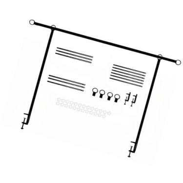 Imagem de oshhni Suporte de mesa ajustável com clipes, acessórios para decoração de Halloween, resistente, 27,5-47,2 polegadas de altura, 49-98 polegadas de