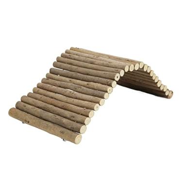 Imagem de Zerodis Ponte de Hamster de Madeira Produtos para Animais de Estimação Suprimentos para Animais de Estimação Pequenos Brinquedos Pequenos para de Túnel Multiuso e Brinquedo de Mastigar para Gerbil