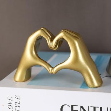 Imagem de 1 peça de decoração de pêndulo de mão em forma de amor, escultura de dedo de amor, estética moderna, decoração de casa, casamento, festa, quarto, sala de estar, decoração de escritório, presente