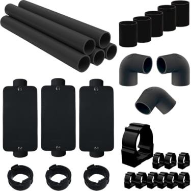 Imagem de Conjunto 3 Caixa Passagem 1/2pol C Instalação 1m Completa (Preto)
