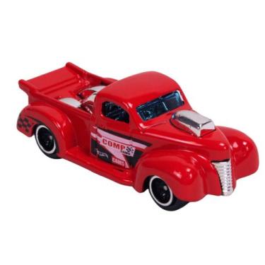 Imagem de Carrinho Pickup Vermelha Miniatura Escala 1:64 Metal Castela