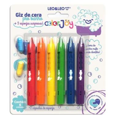 Imagem de Giz de Cera Fino Retrátil para Banho com 2 Surpresas - Blister com 06 