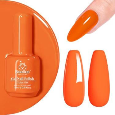Imagem de Esmalte de gel laranja Beetles esmalte de gel amarelo neon brilhante cor esmalte UV LED lâmpada de unhas 15 ml presente para mulheres tangerina vibrante
