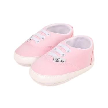 Imagem de Tênis infantil para meninos e meninas, sem cadarço, antiderrapante, para caminhada, A1/rosa, 12-18 Months Toddler