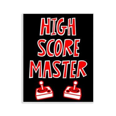 Imagem de Stupell Industries Arte de placa de parede High Score Master Gamer, design por Marcus Prime, 14 x 11
