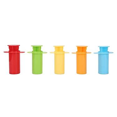 Imagem de Espremedor de argila extrusora forma molde diy colorido durável plástico crianças brincam kit de ferramentas de argil para crianças artes artesanato 5 peças cor aleatória