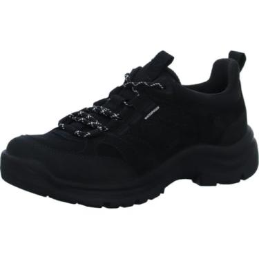 Imagem de ECCO Tênis de caminhada feminino de couro off-road impermeável, Preto nobuck/preto, 5-5.5