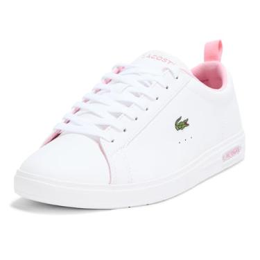 Imagem de Lacoste Tênis feminino Court Base, Branco/rosa claro, 39 BR