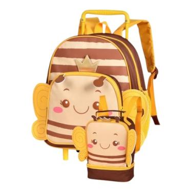 Imagem de Kit Escolar Infantil Abelhinha – Mochila de Rodinhas + Lancheira Térmica | Leve, Colorida e Ideal para Escola