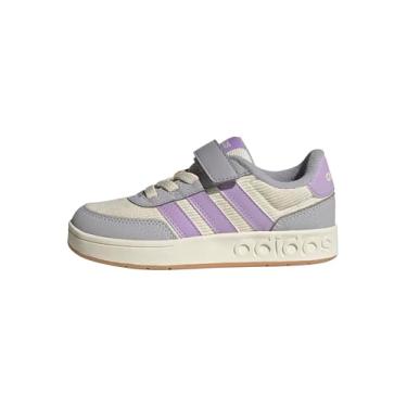 Imagem de adidas Tênis infantil unissex Breakbase, Wonder White/Powder Plum/Glory Grey, 20