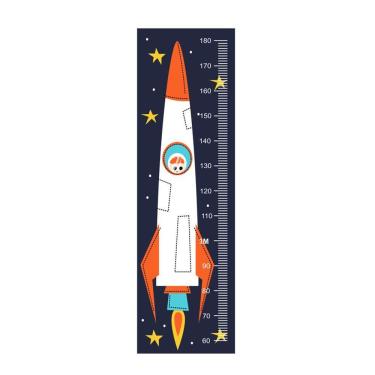 Imagem de Adesivo Régua De Crescimento Infantil Foguete 133 X 40cm Colorido
