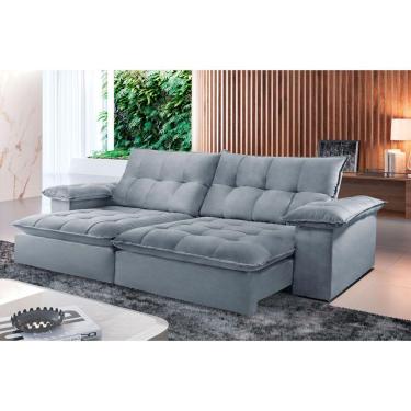 Imagem de Sofá Retrátil E Reclinável Atlanta 2,50m 4 Lugares Prata