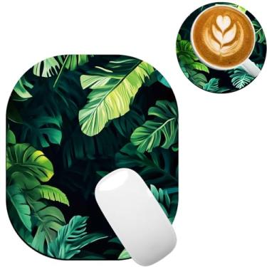 Imagem de TOEMZTFT Mouse pad pequeno, mini mouse pad 15,2 x 17,8 cm, bandeja de teclado para laptop, mouse sem fio, casa, escritório, com base de borracha antiderrapante, tapete de mouse impermeável, folhas