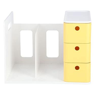 Imagem de Estante Organizador de mesa Prateleira de armazenamento multifuncional com gavetas para escritório Casa Estudante Papelaria Livros Documentos Material HIPS 29,5 x 21 x 21,7 x 20 cm