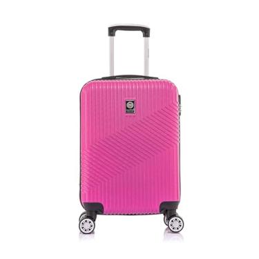 Imagem de Mala de Viagem de Bordo Geometric 10kg Rígida ABS Padrão ANAC com 4 Rodas duplas 360º e Trava de segredo numérico, divisória interna com zíper e elástico de fixação, Santino â€“ ASAV7003P