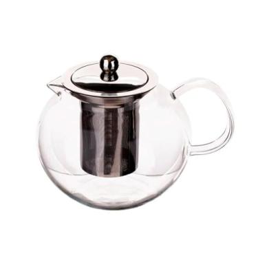 Imagem de Bule de Vidro Borossilicato para Chá com Infusor, 600ml, Translúcido, Resistente ao Calor, Design Elegante, 11,3x12,5x15,5cm