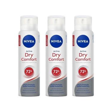 Imagem de Kit Desodorante Antitranspirante Aerossol Nivea Dry Comfort Feminino 150ml 3 Unidades-Feminino