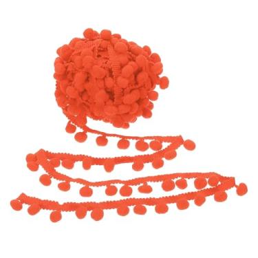 Imagem de PATIKIL 10 jardas x 2,5 cm de enfeite de franja de pompom, 1 rolo bordado de pompons fita mini bola borla acessório de renda para costura, artesanato faça você mesmo, decoração de cortina doméstica