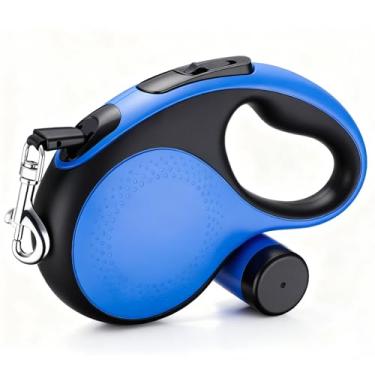 Imagem de Segarty Coleira retrátil para cães de 4,6 m com suporte removível para bolsa de cocô, coleira de caminhada para animais de estimação médios de até 29,9 kg, guia de cachorro sem emaranhamento de 360°