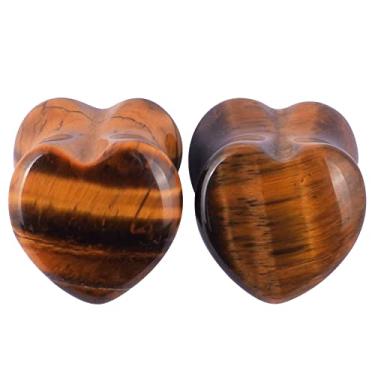 Imagem de Qmcandy 2 peças - 8 peças de alargadores de pedra natural opalita quartzo ágata olho de gato medidor de orelha joia piercing 2g-16mm, Pedra, natural, Zircônia cúbica