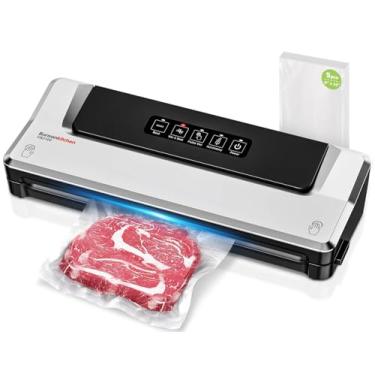 Imagem de Bonsenkitchen Máquina seladora a vácuo seco/úmida com opções fáceis 5 em 1 para sous vide e armazenamento de alimentos, máquina seladora a ar