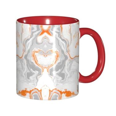 Imagem de Zeraoke Caneca de café criativa com textura de mármore com estampa de respingos de cobre, personalizada, presente para a família, tamanho de 325 ml, unissex