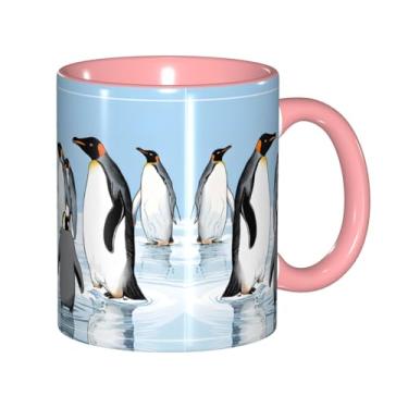 Imagem de Zeraoke Canecas de café criativas com estampa de pinguim, personalizadas, presente para a família, tamanho de 325 ml, unissex