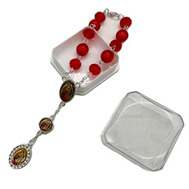 Imagem de Our Lady Guadalupe Virgem Maria Centerpiece Baptism Favors Recuerdos De Bautizo Rosário Pulseira Lembrança Festa - 12 peças, Plástico Cristal, acrílico