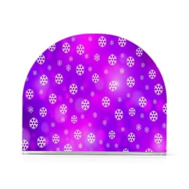 Imagem de Qilmy Lindo suporte de guardanapo acrílico de flocos de neve de Natal, porta-guardanapos para mesas cozinha restaurante decoração de casa, suporte decorativo moderno para guardanapos de coquetel de
