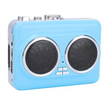 Imagem de Tangxi Leitor de Fita Cassete Portátil, Converta Cassete Em áudio Digital MP3 Com Saída USB e AUX de 3,5 Mm, Alto-falante Integrado e Entrada para Fone de Ouvido, para Smartphone MP3 (Azul)