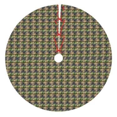 Imagem de Canguru Zoo de desenho animado engraçado (1) decoração de saia de árvore de Natal tapete acessório festivo tapete de Natal casa sala de estar lareira