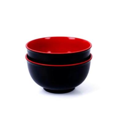 Imagem de Kit 12 Tigelas de Melamina com Colher - Bowl Oriental 1L para Restaurante Japonês (Não Inclui Organizador de Talheres)(Kit 2 Unidades 16% 0FF)