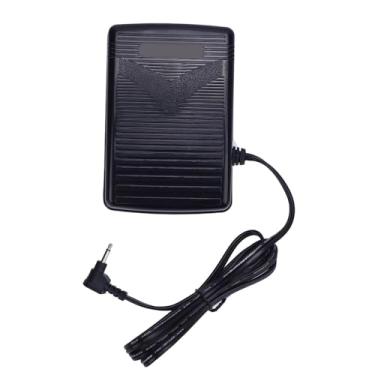 Imagem de Pedal de máquina de costura siwoted com cabo C-1036 preto único furo pedal de controle pé substituição para 6150 ex100 ex30 ex60 ne30 qs60