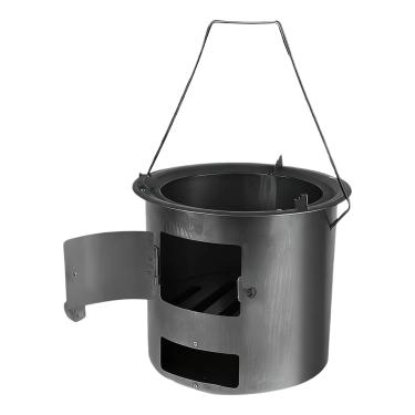 Imagem de Fogão a lenha | Aquecedor de fogueira de aço inoxidável | Fogão portátil com alça | para caminhadas, mochilão, pátio, jardim, piquenique, sobrevivência, inverno, ao ar livre