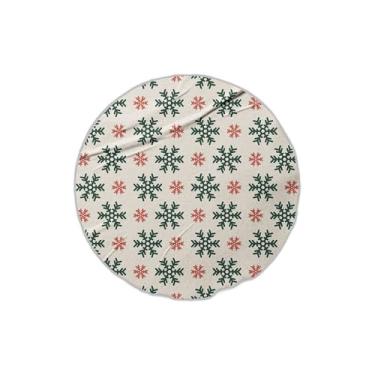 Imagem de Adesivos Redondos Natalinos 25 Unidades Floco de Neve Multicolorido - Tamanho 50x50cm