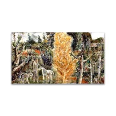 Imagem de RYLJCZ Reprodução de pinturas famosas de Albert Bloch - (Pastorale) Impressão em tela Arte de parede para decoração de sala de estar (70 x 125 cm (27,6 x 49,2 pol)/sem moldura)