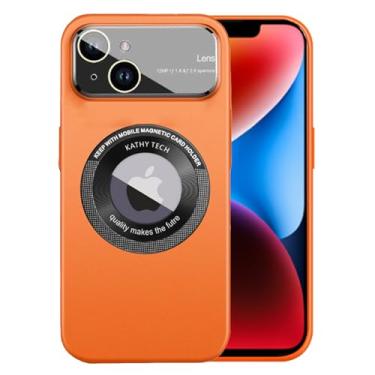 Imagem de SKYLMW Capa para iPhone 15 de 6,1 polegadas 2023, design grande de janela de visualização, capa protetora de lente de câmera de luxo embutida em policarbonato rígido com proteção total para celular