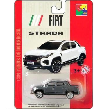 Imagem de Carrinho Miniatura Fiat Strada CKS 1:64 Pneus de Borracha Cinza - CKS 