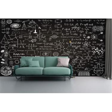 Imagem de FLFK Pôster de papel de parede autoadesivo, adesivo grande, fórmulas de ciências matemáticas, para quarto, sala de estar, decoração de parede