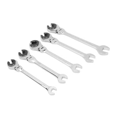 Imagem de KUIDAMOS Conjunto de Chave de Catraca Flexível de Extremidade Dupla para Linha de Freio 10mm 11mm 13mm 14mm 17mm, Chaves de Tubulação Profissionais para Mecânica de Automóveis e HVAC