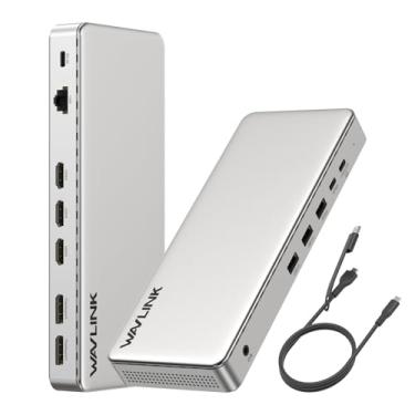 Imagem de WAVLINK Estação de exibição universal tripla 4K a 60Hz com chip SM770, adaptador USB-C/USB-A para HDMI/DisplayPort com carregamento upstream de 85 W, 3 x HDMI + 2 DP, adequado para laptops Thunderbolt